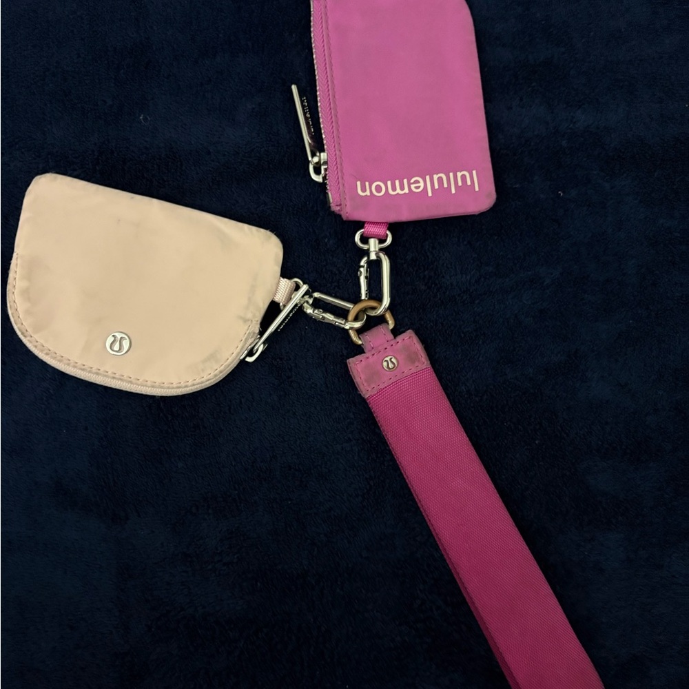 lululemon athletica Pink and Beige Wristlet Set